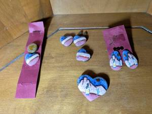 lot 245 image: Southwest Design Clay Art Earrings