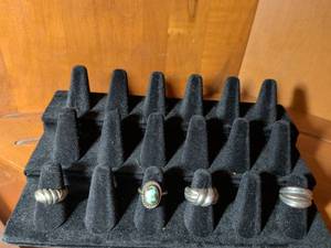 lot 248 image: Native American Sterling Silver Ring Collection