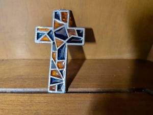 lot 281 image: Geometric Mosaic Cross Pendant