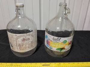 lot 12 image: 1-Gallon Glass Apple Cider Jugs