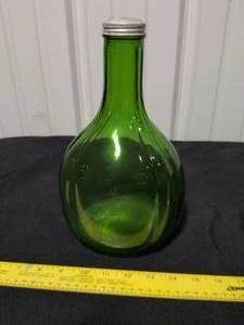 lot 17 image: Green Glass Bottle with Textured Base