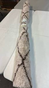 lot 2008 image: Threshold Brown and Ivory Diamond Area Rug. 7x10.