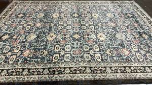 lot 2033 image: Threshold Floral Teal Multicolored 7x10 Area Rug.
