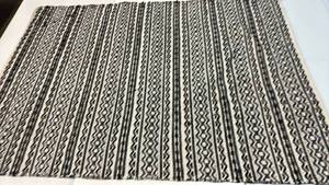 lot 2080 image: Threshold Black and Tan Striped 4x6 Area Rug.