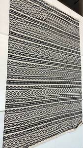 lot 2087 image: Threshold Black and Tan Striped 4x6 Area Rug.