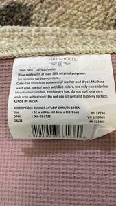 lot 3002 image: Threshold Gray Geometric Pattern Runner Rug 24x84 inches