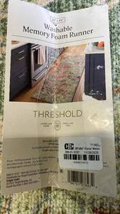 lot 3009 image: Threshold Washable Memory Foam Runner 28x84 Floral Pattern