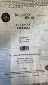 lot 3013 image: Nourison Home Eco Cycle Area Rug Beige 22 x 76 Polyester