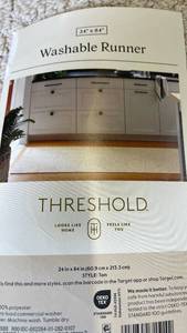 lot 3015 image: Threshold 24x84 Tan Washable Kitchen Runner Rug