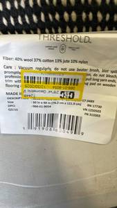 lot 3017 image: Threshold Black and White Geometric Pattern Area Rug