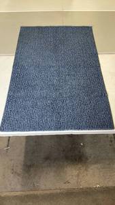 lot 3026 image: Blue Area Rug with Non-Slip Backing