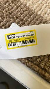 lot 3029 image: Washable Beige Border Area Rug 26 x 310