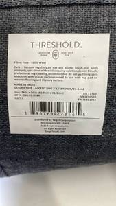 lot 3030 image: Threshold 100% Wool Accent Rug 2x3 Brown Native Pattern