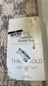 lot 3042 image: Threshold Washable Accent Rug 30x48 Gray Geometric Pattern