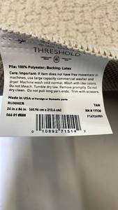 lot 3050 image: Threshold Tan Polyester Runner Rug 24x84 inches