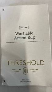 lot 3051 image: Threshold 30x48 Inch Washable Accent Rug with Diamond Pattern