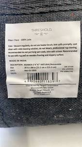 lot 3052 image: Threshold Natural Jute Runner Rug 24 x 7