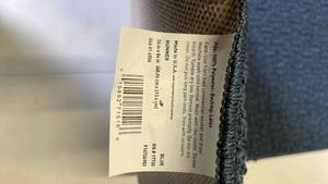 lot 3064 image: Blue Polyester Backing Latex Runner Rug, 24x84