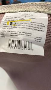 lot 3083 image: Threshold Gray Geometric Diamond Pattern Runner Rug 24x84 inches