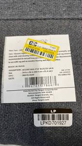 lot 3089 image: Global Wool Area Rug Blue Multi Color 2x3 Accent Rug