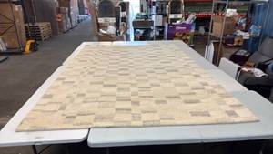 lot 8012 image: Studio McGee Threshold Area Rug 7ft x 10ft Wool Beige Gray Pattern