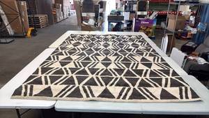lot 8022 image: Project 62 Geometric Area Rug 7x10 Black Cream