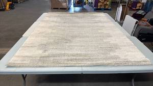 lot 8055 image: Threshold Cream Lines Area Rug 5x7