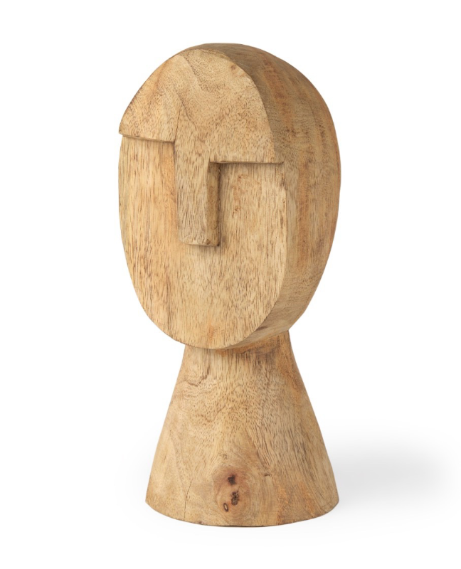 lot 5109089 image: Mercana Ivan Medium Wooden Head Sculpture 70128 - Retail $69