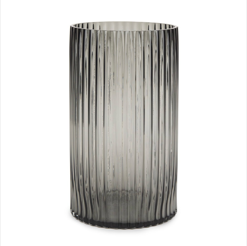 lot 5109080 image: Mercana Dawn Tall Smokey Black Glass Vase 70361 - Retail $153