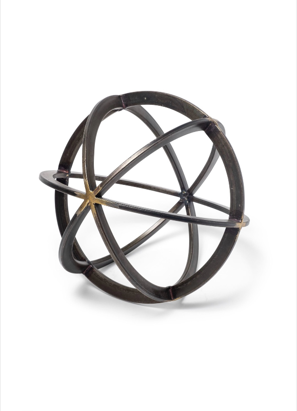 lot 5109055 image: Mercana Galenna II (Medium) 9L x 9W Black Metal Circular Decorative Orb 57674 - Retail $89