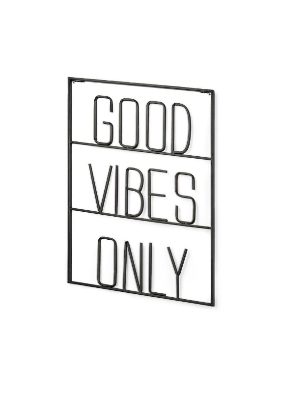 lot 5109041 image: Mercana Good Vibes Only Black Metal Sign H 19.89 in, W 15.75 in, D 0.52 in 69330 - Retail $62.99