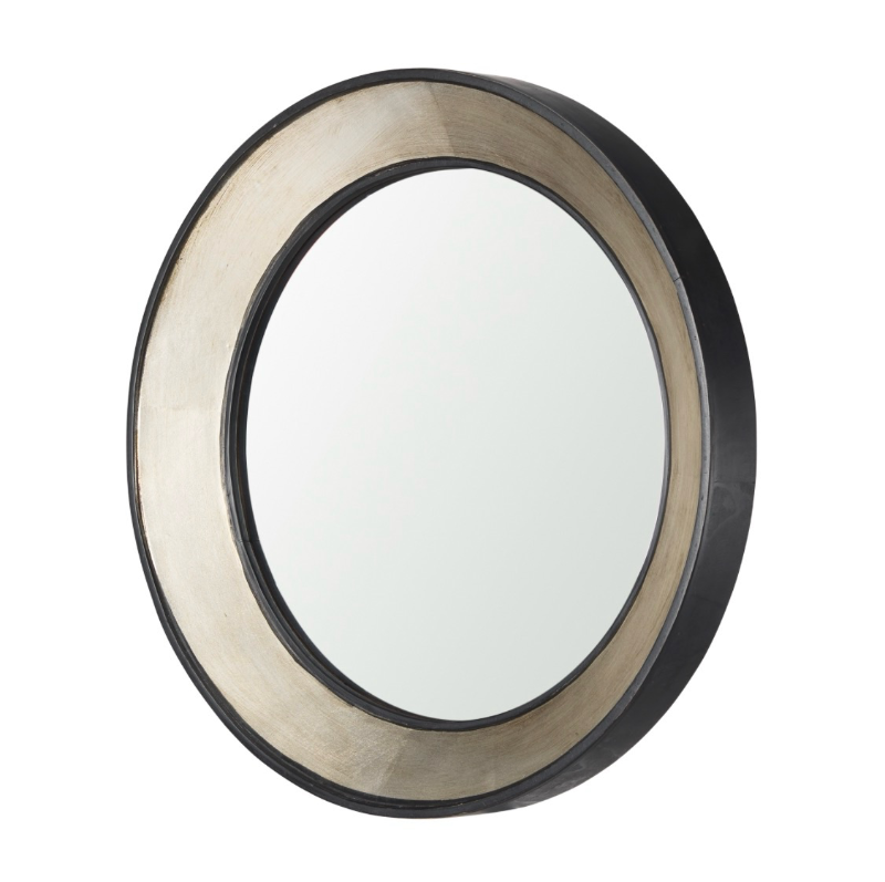 lot 5109024 image: Ovallas 22 Round Champagne Wood Frame Mirror 21.9L x 2.4W x 21.9H - Retail $144 (See pictures and descriptions)