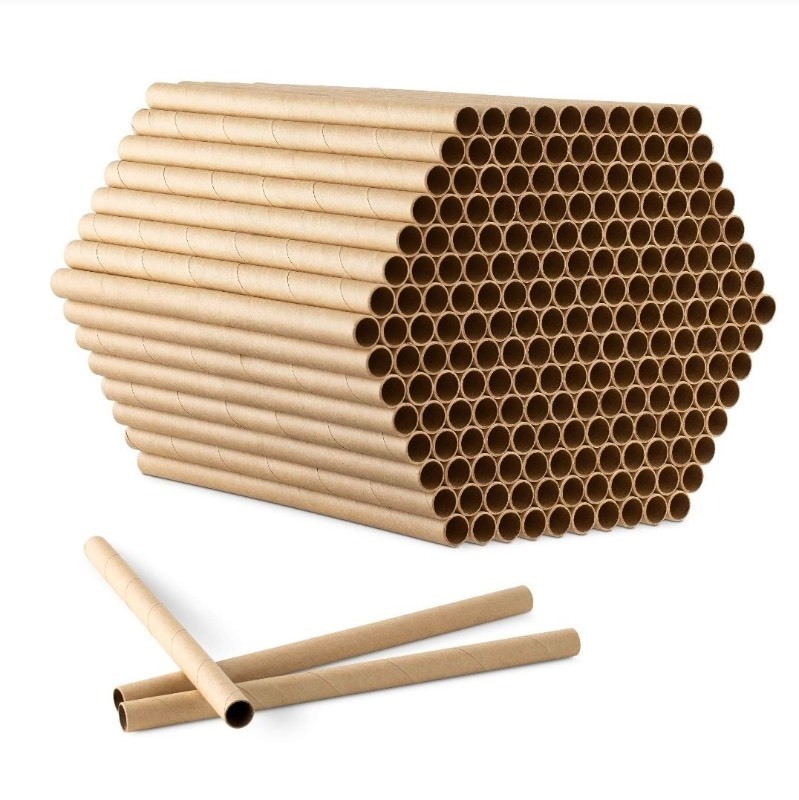 lot 5111059 image: Navaris Cardboard Bee Nesting Tubes (Pack of 200) - 6 Long x 516 Diameter Tube for Mason Solitary Bees - For Filling Insect Hotels and Bug Houses - Retail $23