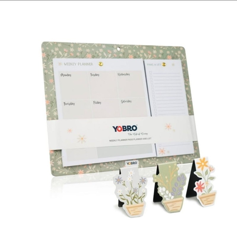 lot 5111111 image: Positivity Weekly Planner Note Pad with Magnetic Bookmarks, Tear-off 54 Sheets, Multi-fuctional To Do List Notepad for School, Undated Desktop Planning Pad for Office, Task Organizer for Home,Green - Retail $10