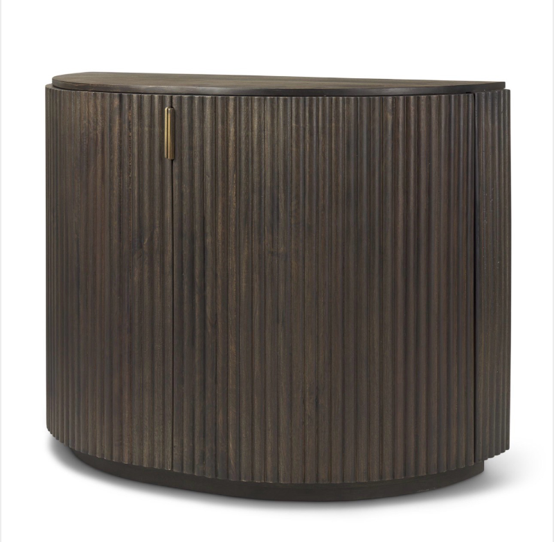 lot 5112087 image: Mercana Terra Fluted Dark Brown 2-Door Accent Cabinet 69880 (See Pictures and Description) - Retail $1,559