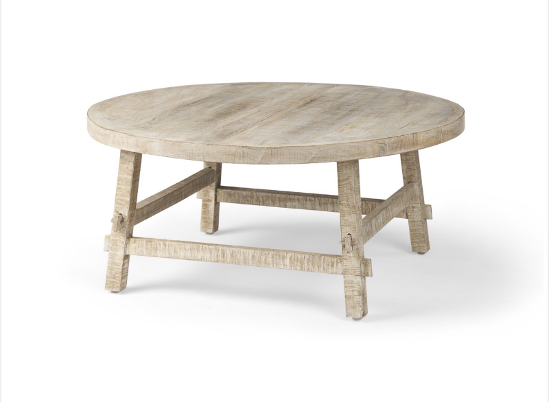 lot 5112098 image: Mercana Rosie 36.0L x 36.0W x 16.0H Round Blonde Wood Coffee Table 69994 - Retail $559