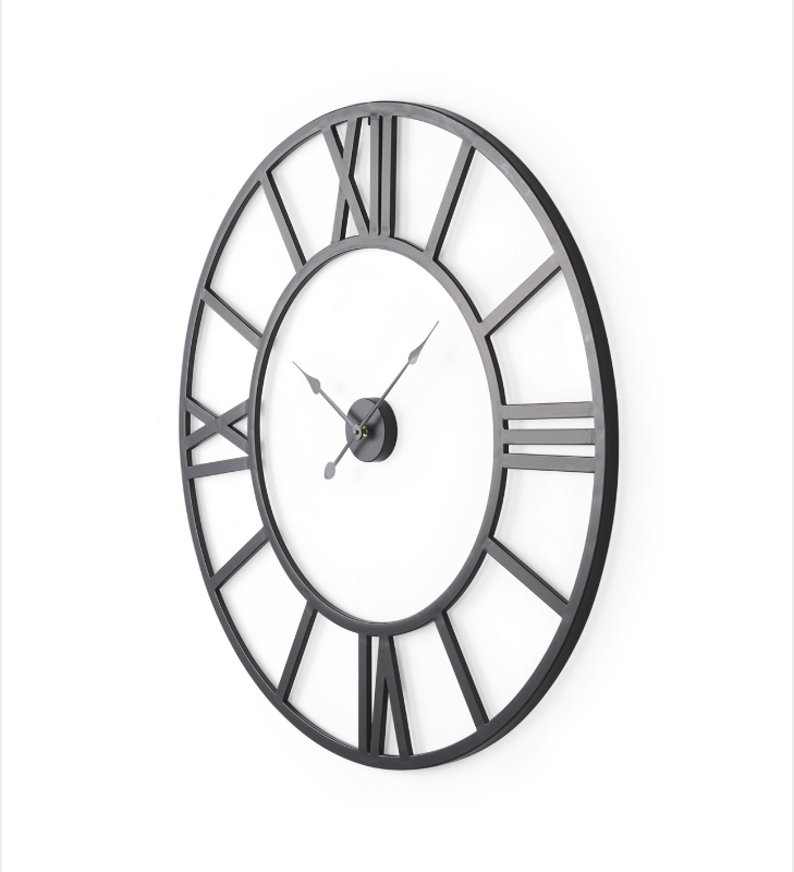 lot 5112096 image: Mercana Stoke 42 Round Black Iron Wall Clock 69658 - Retail $629