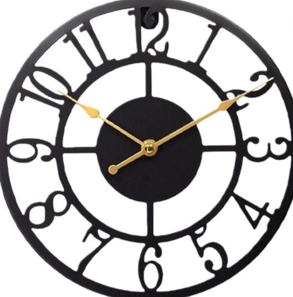 lot 5112097 image: Mercana Stoke 42 Round Black Iron Wall Clock 69658 (See Pictures and Description) - Retail $629