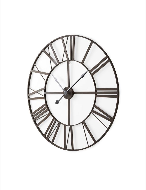 lot 5112065 image: Mercana Pender 40.0L x 2.4W x 40.0H Black Iron Round Wall Clock 69652 39.96 H x 39.96 W x 2.36 D - Retail $229