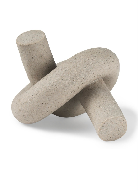 lot 5112021 image: Mercana Otto Sandstone Resin Large Knot Sculpture Decorative Object 70180 7.48 H x 12.01 W x 10.47 D - Retail $224