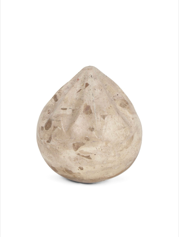 lot 5112029 image: Mercana Caprie Small Beige Marble Decorative Juice Squeezer 70698 3.35 H x 3.16 W x 3.16 D - Retail $51