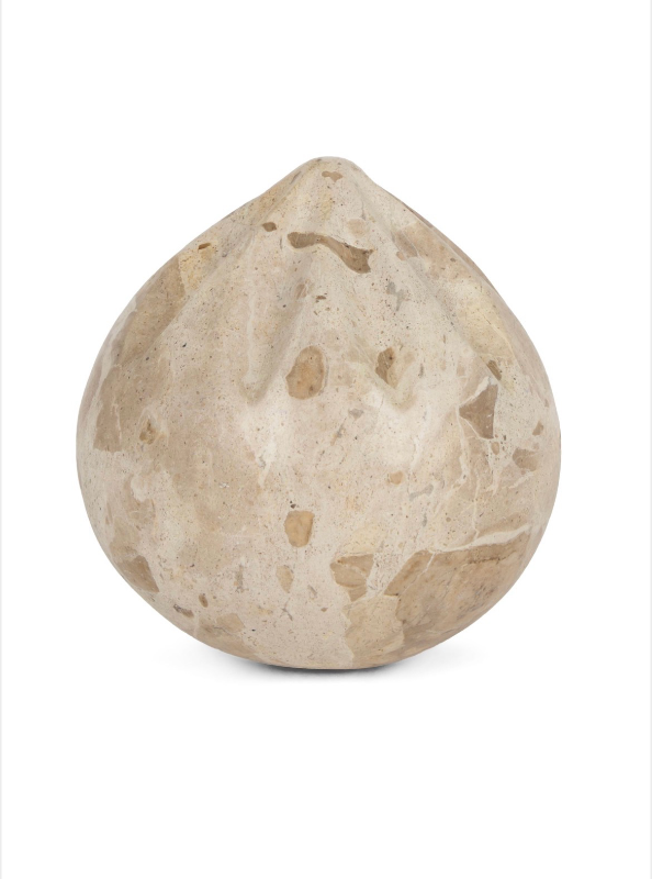 lot 5112031 image: Mercana Caprie Large Beige Marble Decorative Juice Squeezer 70699 3.97 H x 3.97 W x 3.97 D - Retail $58