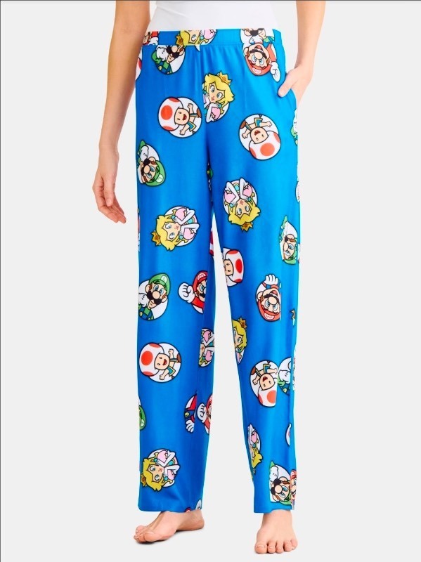 lot 5113097 image: Nintendo Womens Mario Print Sleep Pants, Size XS - Retail $13