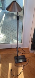 lot 32 image: Modern Metal Floor Lamp with Conical Shade - Retail $45