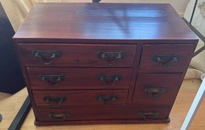 lot 42 image: Wood Chest of Drawers RETAIL $150