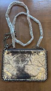 lot 45 image: Chain Trimmed Crossbody Bag with Metallic Finish - Retail $25