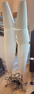 lot 59 image: Modern White Floor Lamp Set (2) RETAIL $50