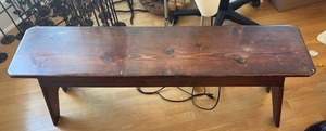 lot 60 image: Rustic Pine Wood Farmhouse Bench - Retail $75