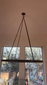 METAL CIRCLE CHANDELIER W/ PYRAMID BEAM SUSPENSION- Retail $400