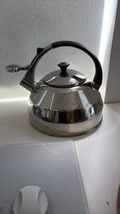 lot 60402 image: Chrome Tea Kettle with Whistle - Retail $25
